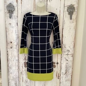 En Focus Studio Size 4P 4 Petite Dress Woman's Baby Blue White Green Sheath